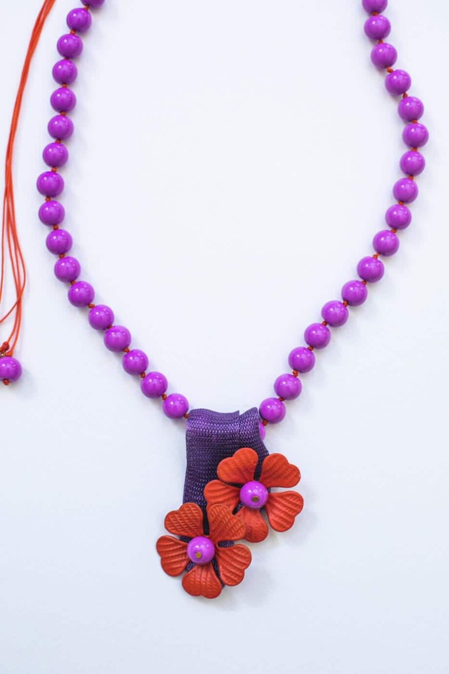 Flower power necklace (orange &purple)_01