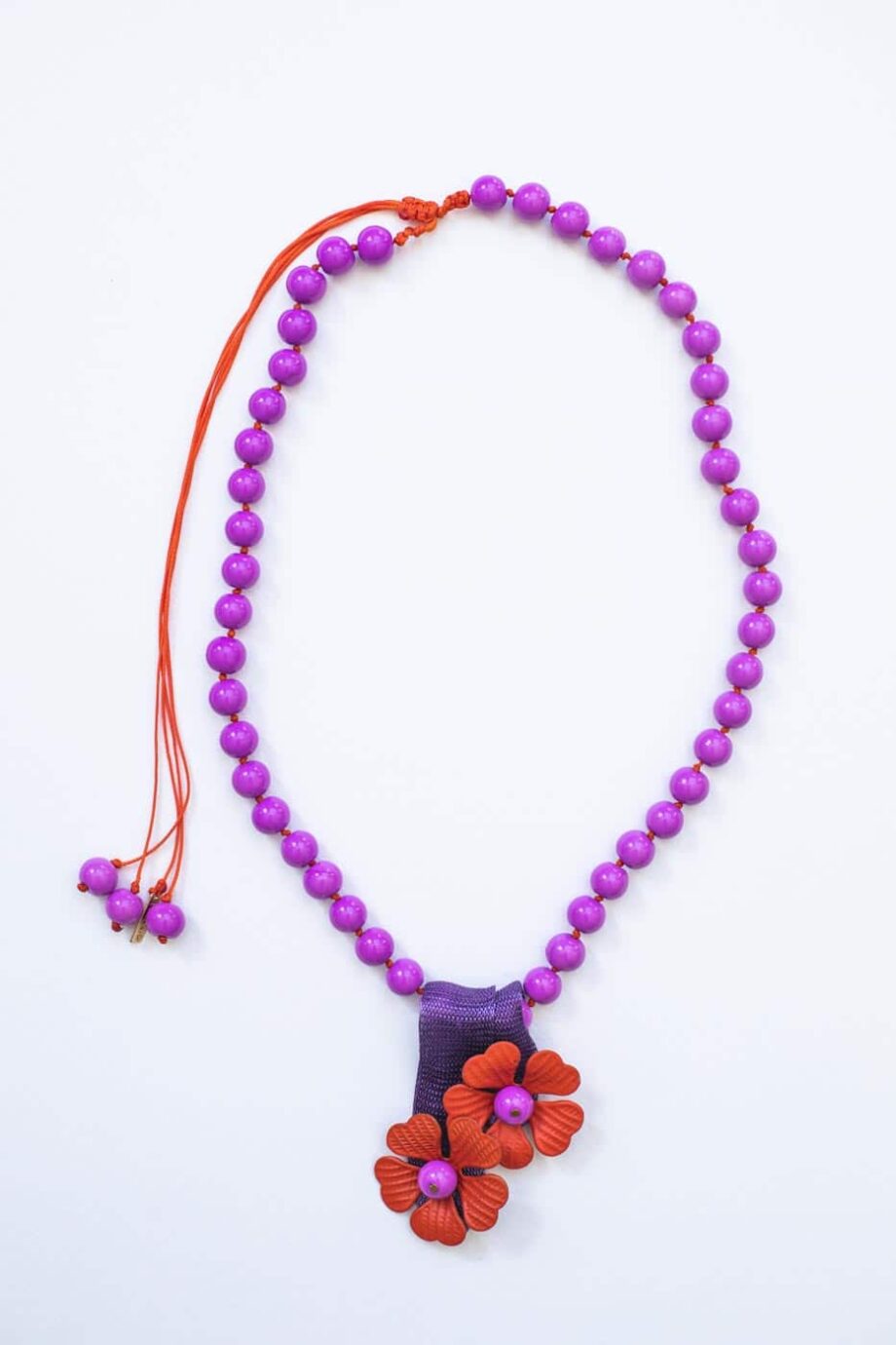 Flower power necklace (orange &purple)_02
