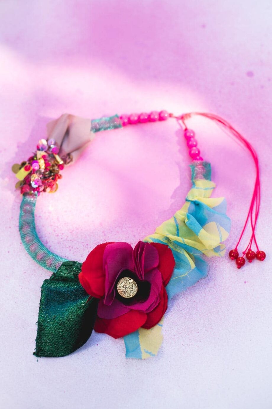 Poppy flower necklace_01