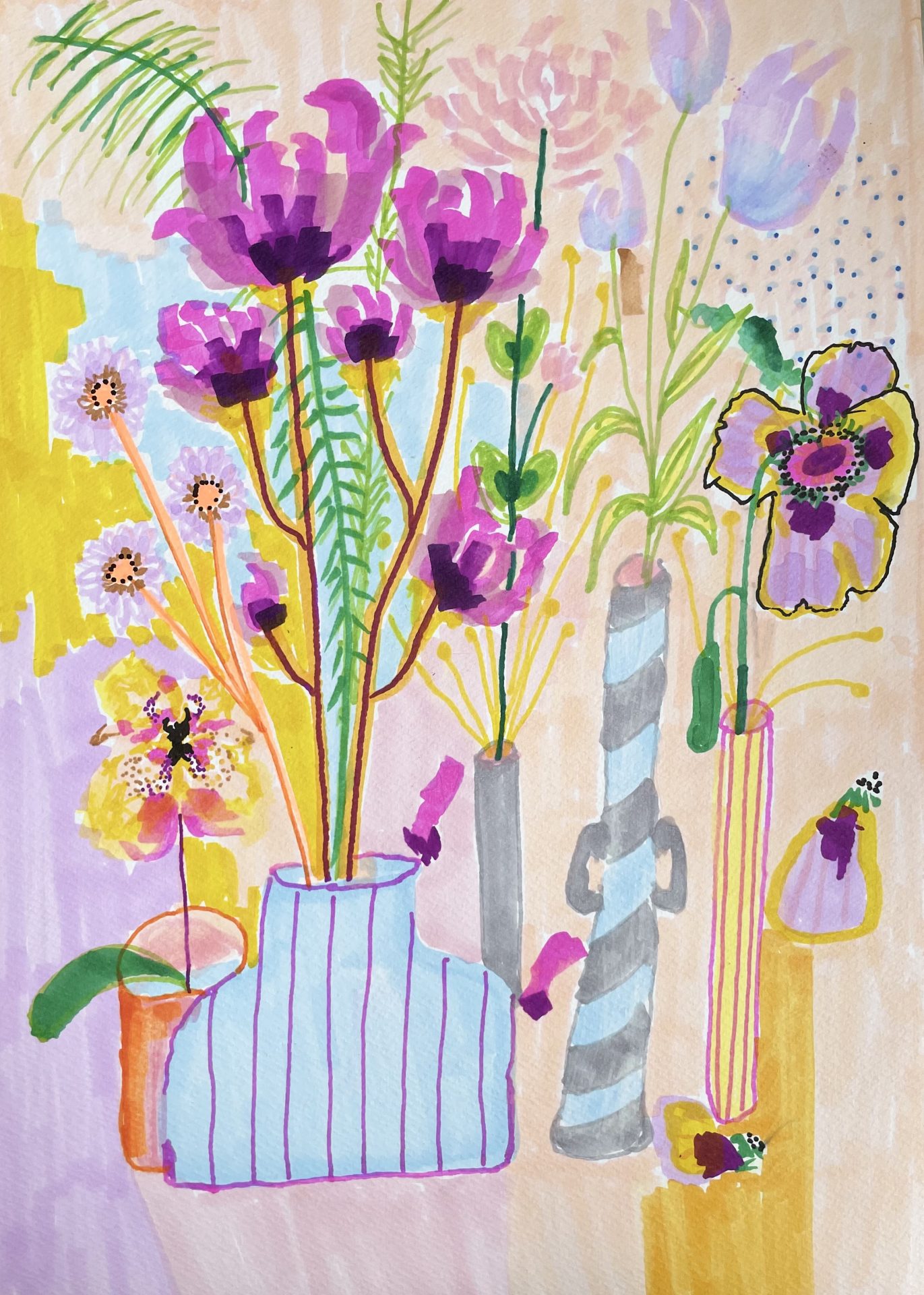פרינט - I love having flowers in my home‏