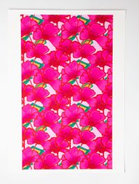 ⁦פרינט- Pink flower fan⁩ – תמונה ⁦2⁩