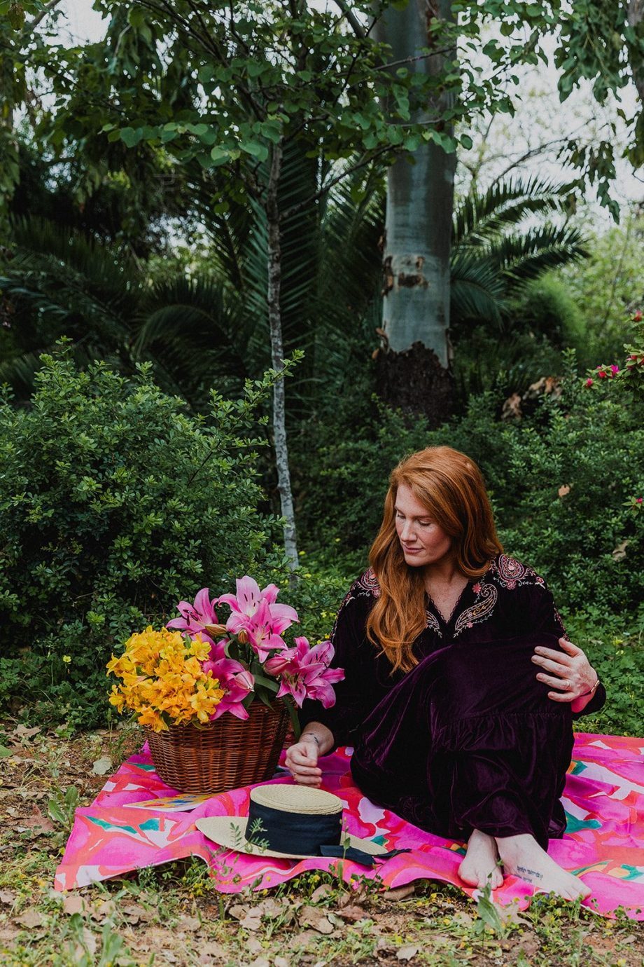 ⁦Big pink flowers Tablecloth⁩ – תמונה ⁦4⁩