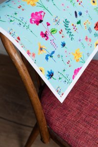 ⁦פרינט- Flowers in turquoise small⁩ – תמונה ⁦3⁩