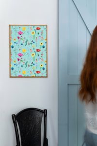 ⁦פרינט- Flowers in turquoise small⁩ – תמונה ⁦4⁩