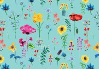 פרינט- Flowers in turquoise